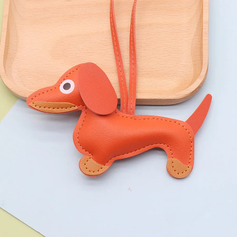 Leather Sausage Dog Keyring