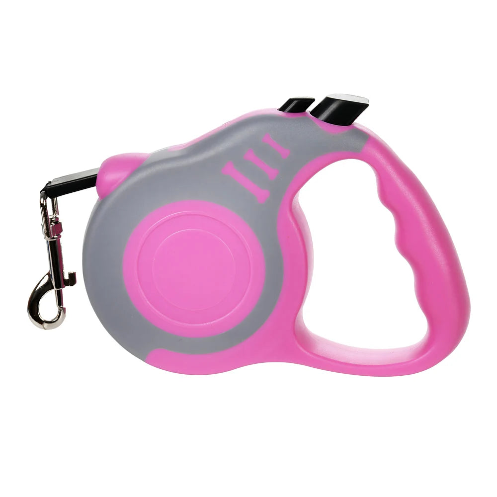 Retractable dog lead - Rose and Grey (5 m)