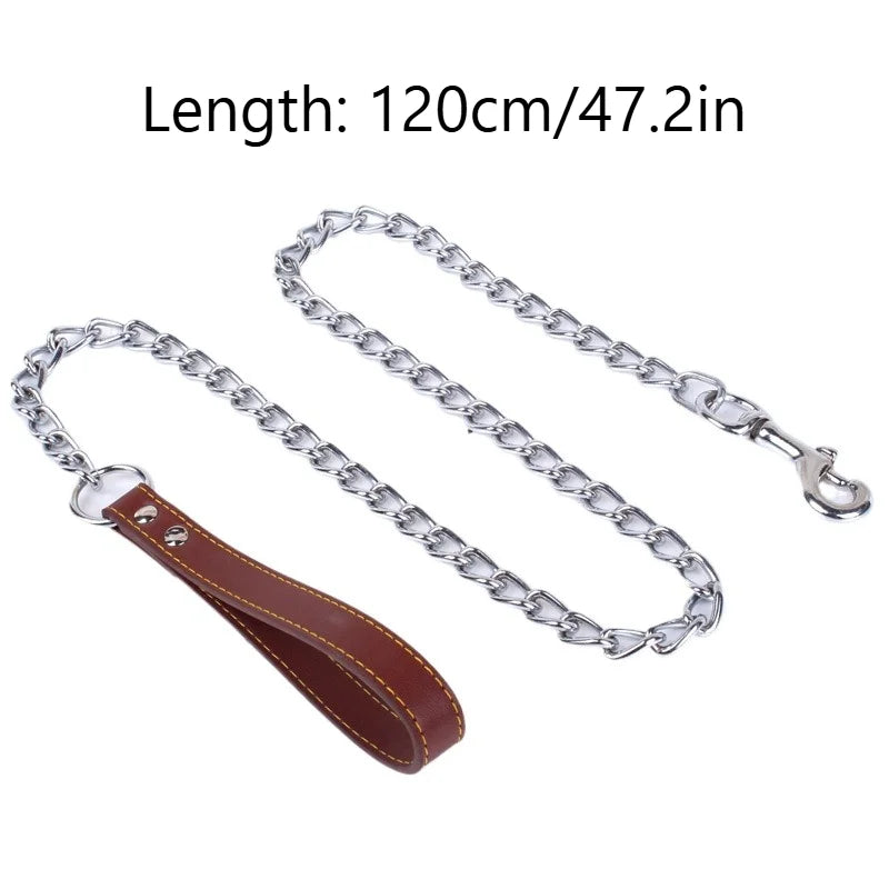 Chain Dog Lead with Padded Handle