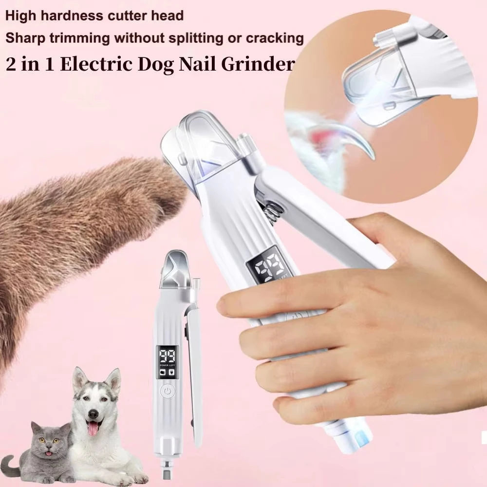 2-in-1 Electric Nail Trimmer and Grinder with LED