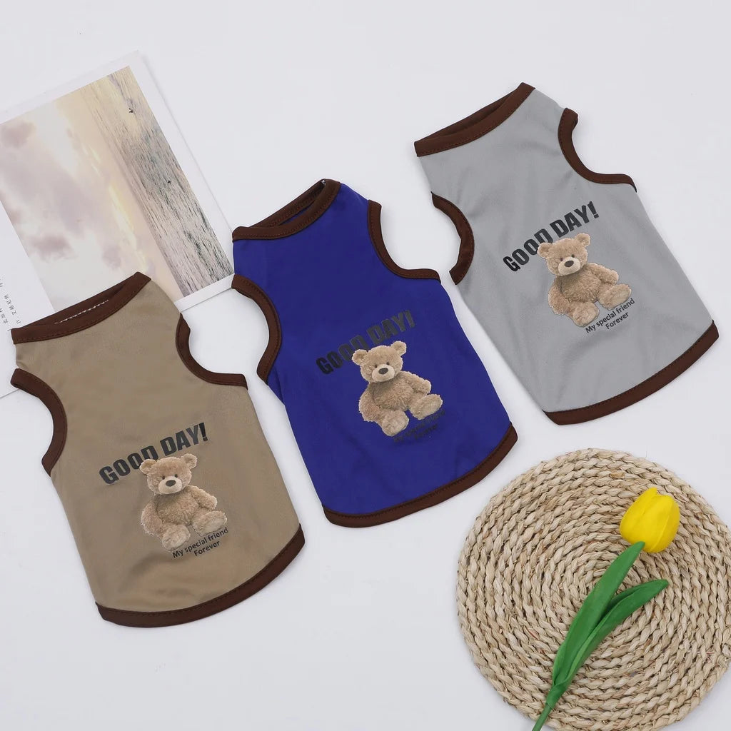 Cartoon Bear Cotton T-Shirt for Dogs
