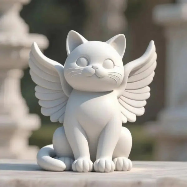 Angel Cat Memorial Statue