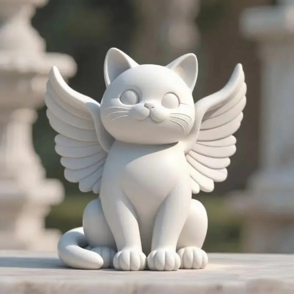 Angel Cat Memorial Statue