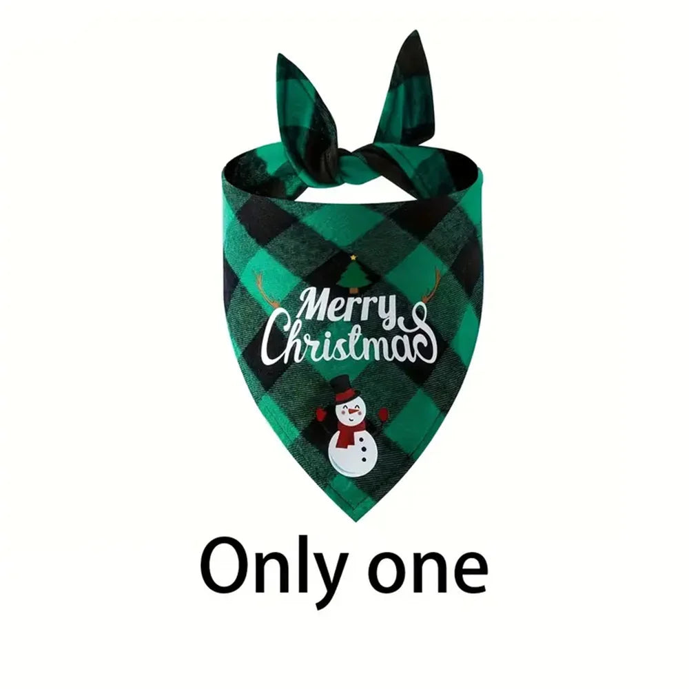 Christmas Tartan Dog Bandana - Green