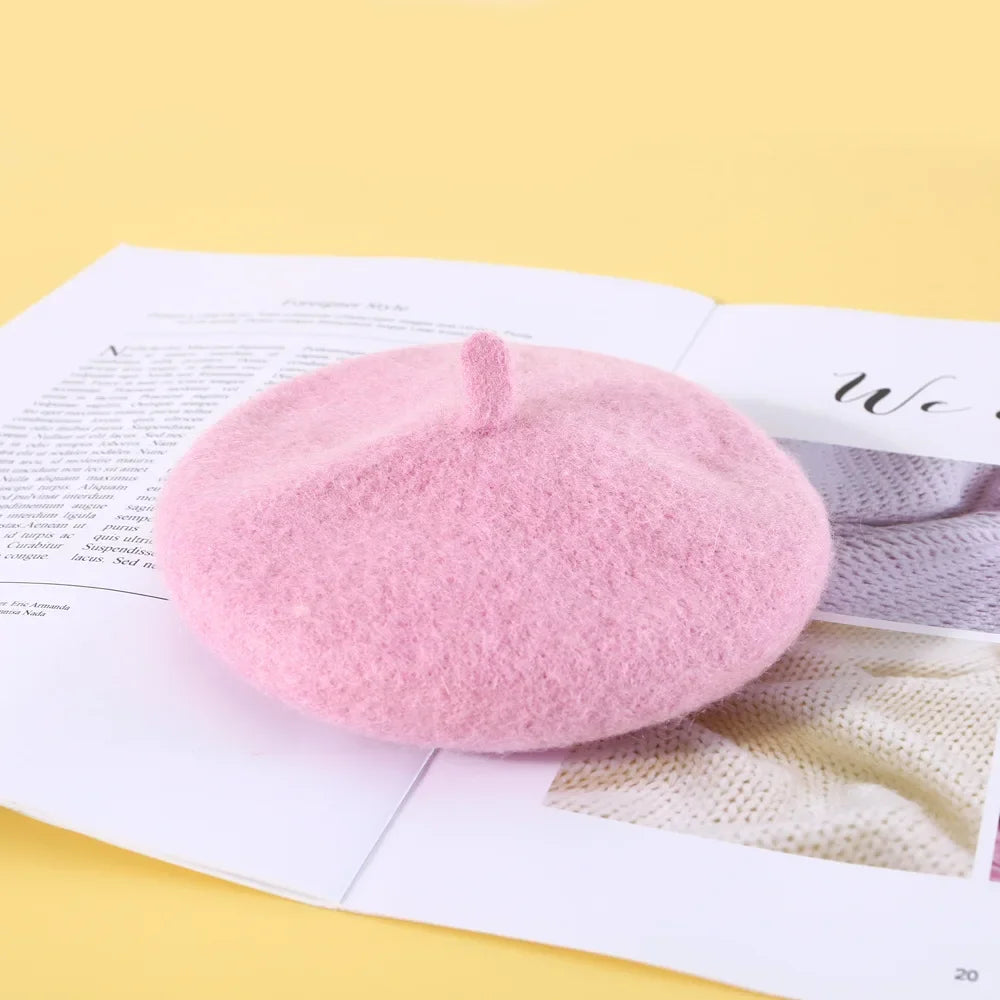 Wool Beret for Pets - Pink