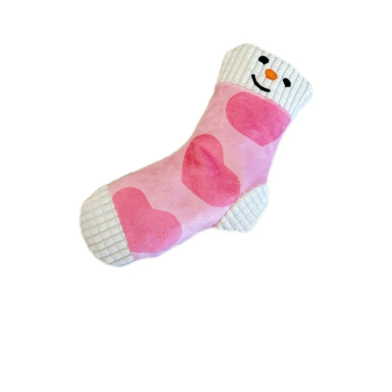 Fuzzy Sock Dog Toy - Pink