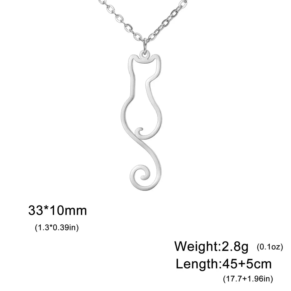 Kitten Silhouette Necklace