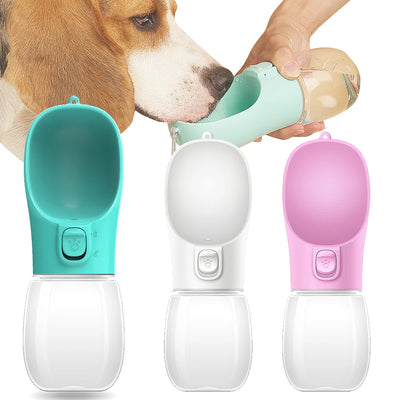Portable Dog Water Bottle with Drinking Trough