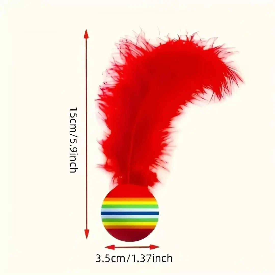 Feather Ball Cat Toys, Pack of 3