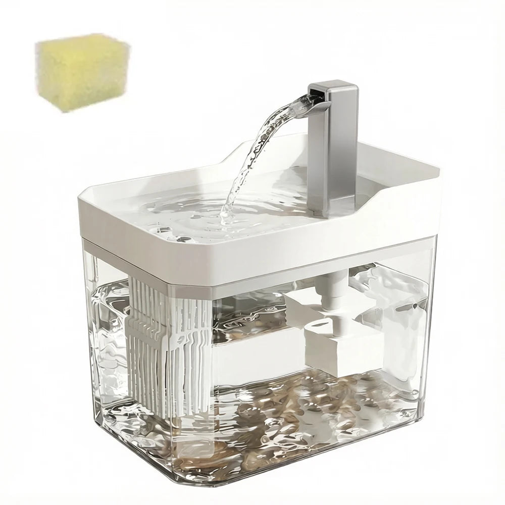 Clear Cat Water Fountain, 1.5 L - White