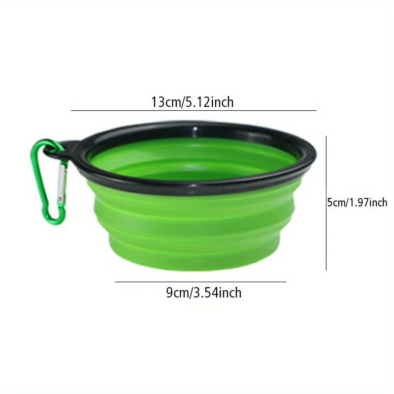 Collapsible Silicone Dog Travel Bowl - Green