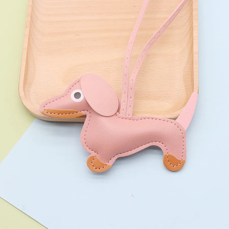 Leather Sausage Dog Keyring