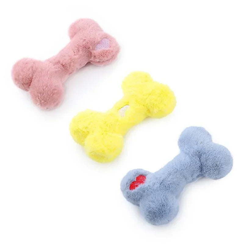 Fuzzy Plush Bone Dog Toy