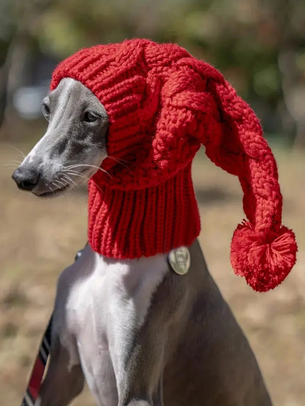 Hand-Knit Snood Hat for Greyhounds and Whippets