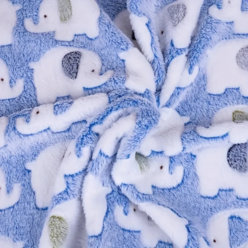 Cartoon Elephant Fleece Pet Blanket