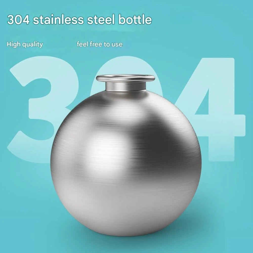 Stainless Steel Dog Water Bottle with Silicone Bowl, 285 ml
