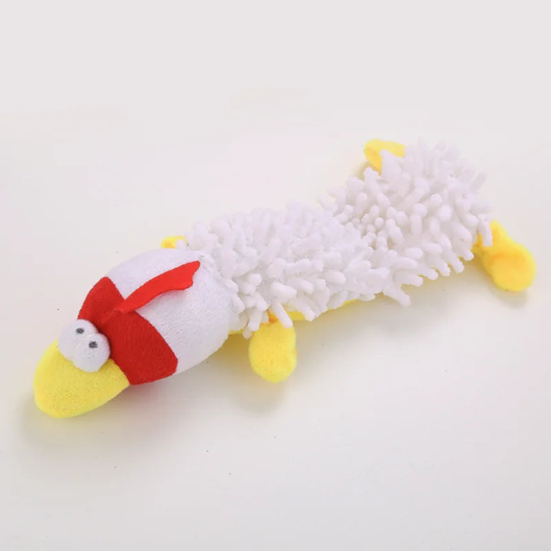 Small Squeaky Plush Animal Dog Toy - White Chick