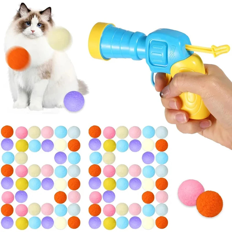 Pom-Pom Ball Launcher Cat Toy