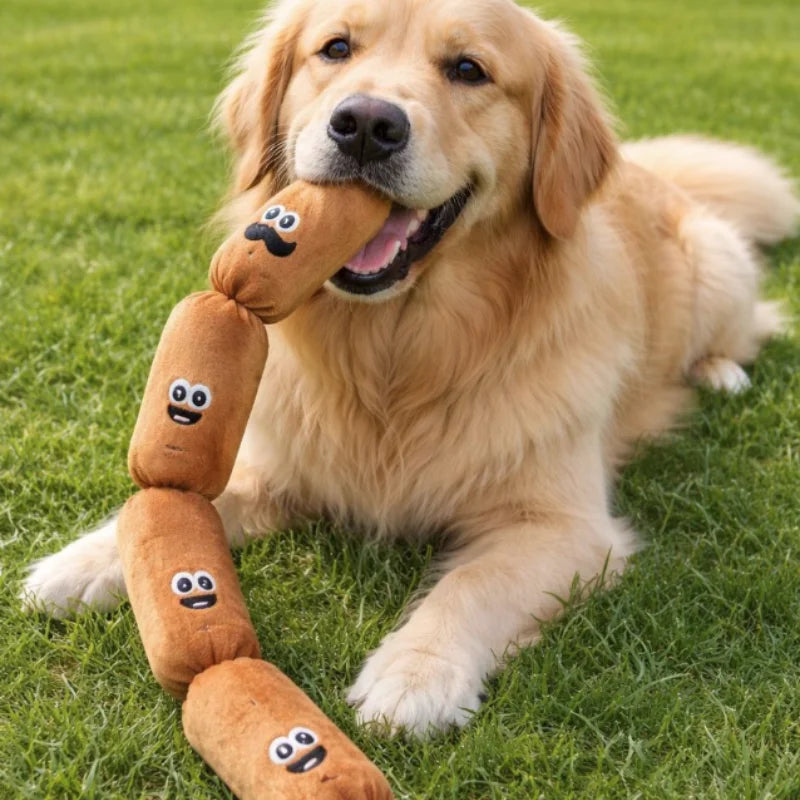 Squeaky Plush Sausage Dog Toy