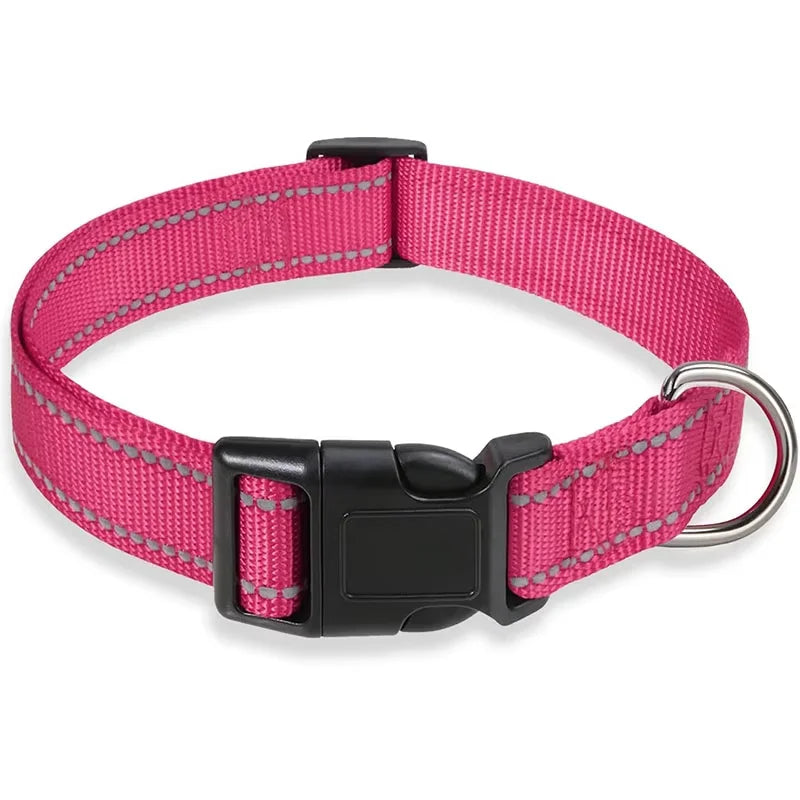 Padded Neoprene Dog Collar - Rose Red / XS