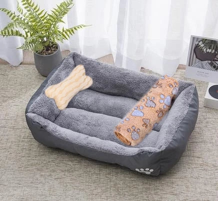 Square Dog Bed with Raised Sides - 3in1 5 / 76x56 cm