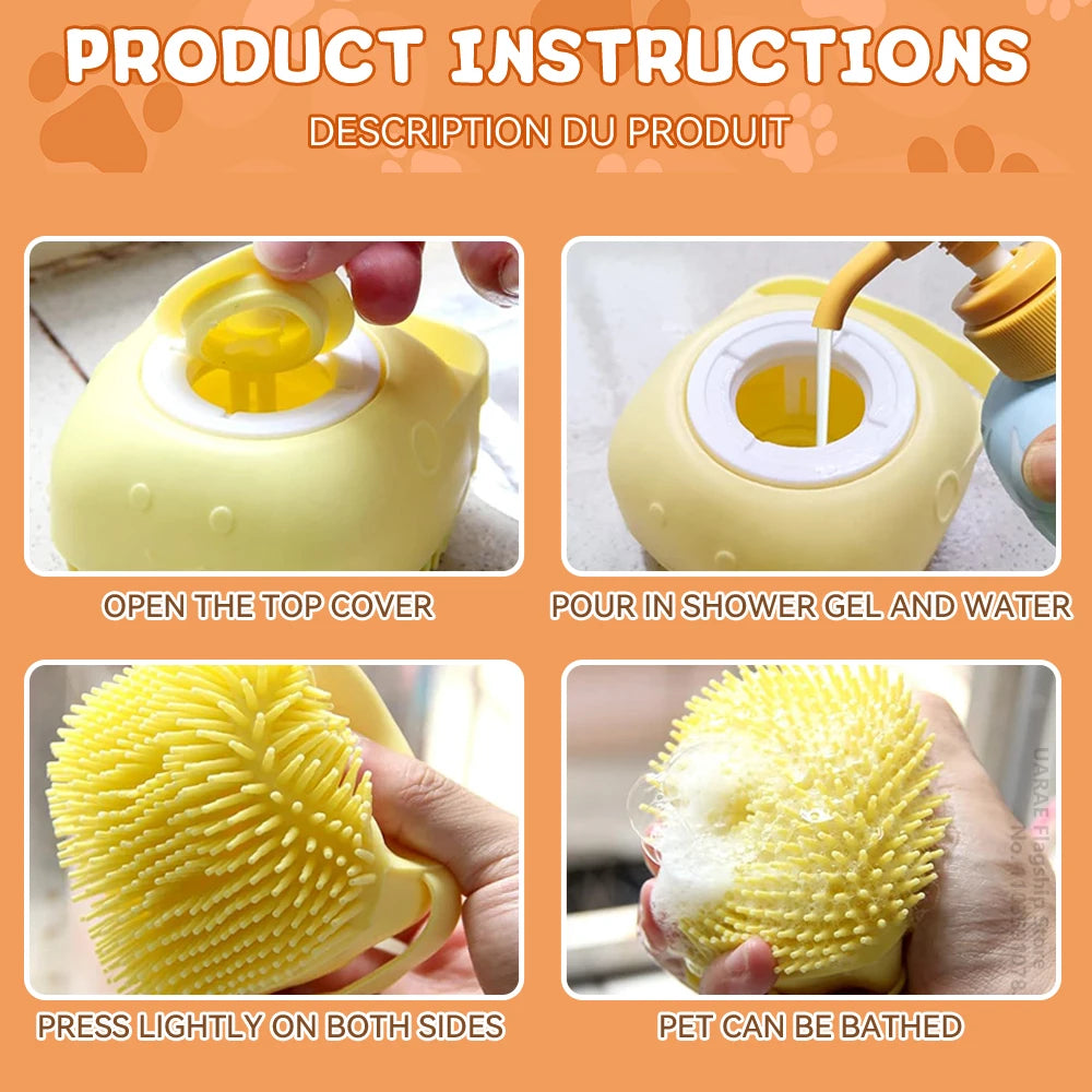 Silicone Bath Brush with Shampoo Dispenser