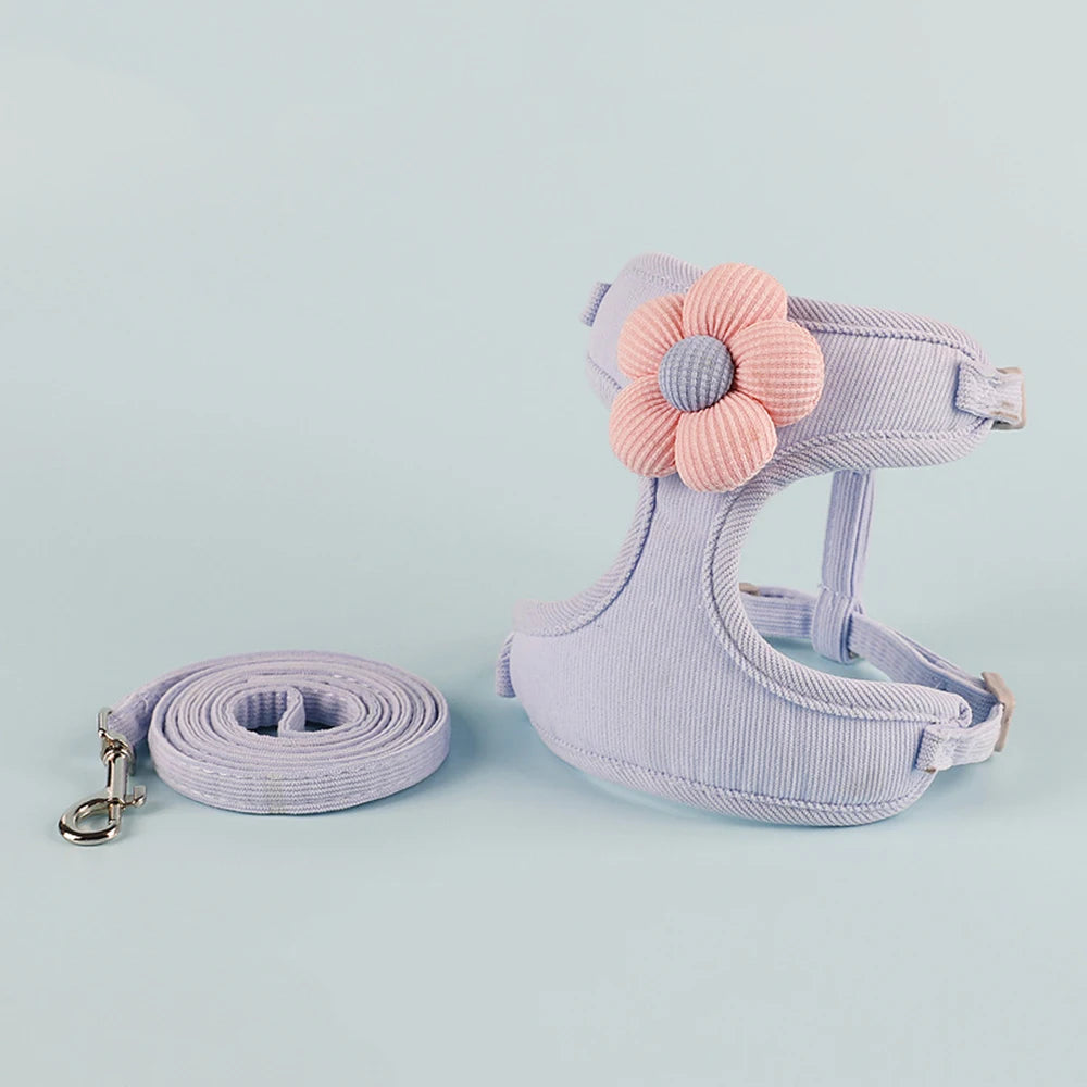Cute Harness and Lead Set for Cats and Small Dogs - 03 Blue / S