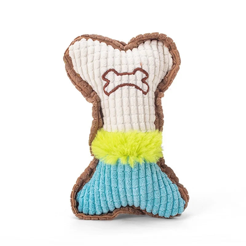 Squeaky Plush Bone Dog Toy