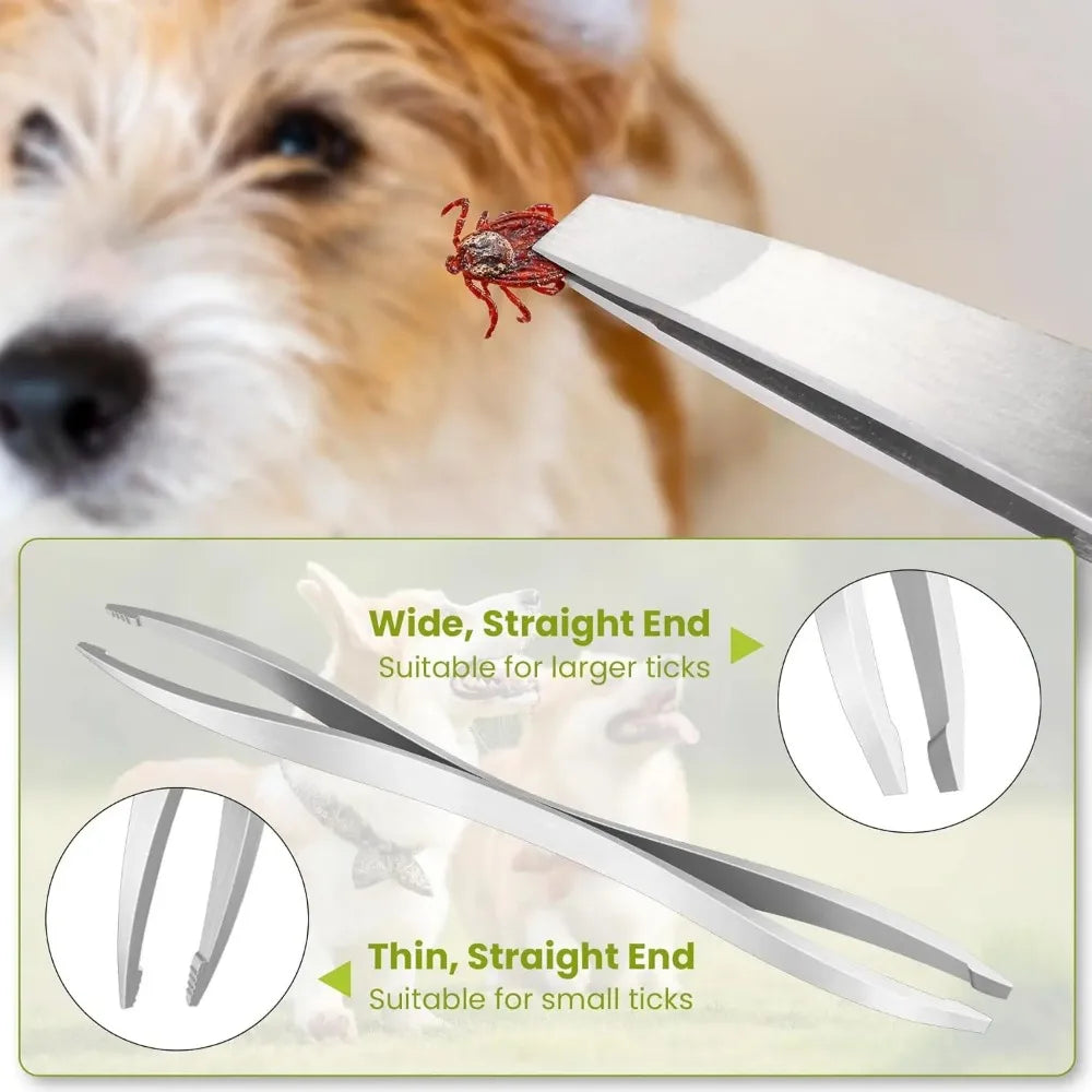 Tick Remover Fork and Tweezers Set