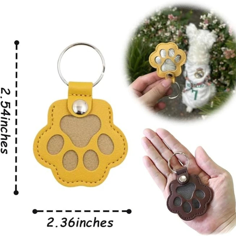 Leather Dog Fur Keepsake Keyring