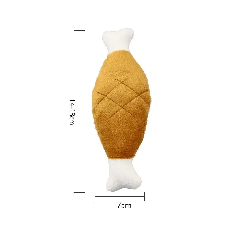 Squeaky Plush Chicken Leg Dog Toy