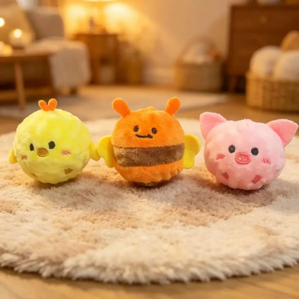 Plush Spiky Squeaky Ball Dog Toy