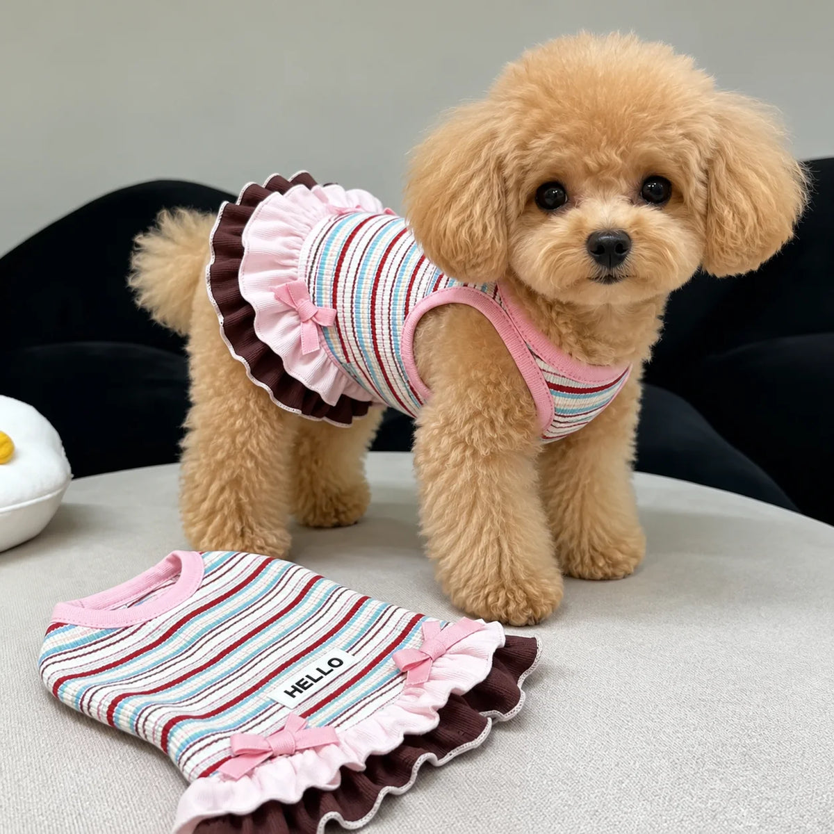 Striped Frill Dress for Cats and Small Dogs