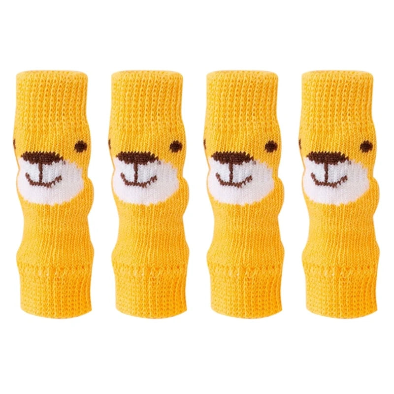 Knitted Leg Warmers for Small Dogs - Yellow bear / S