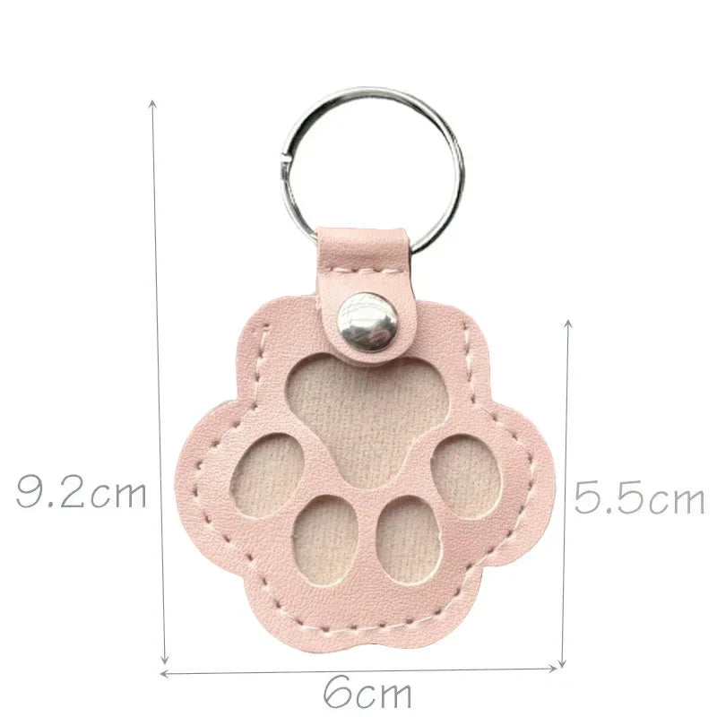 Leather Paw Fur Keepsake Locket Keyring