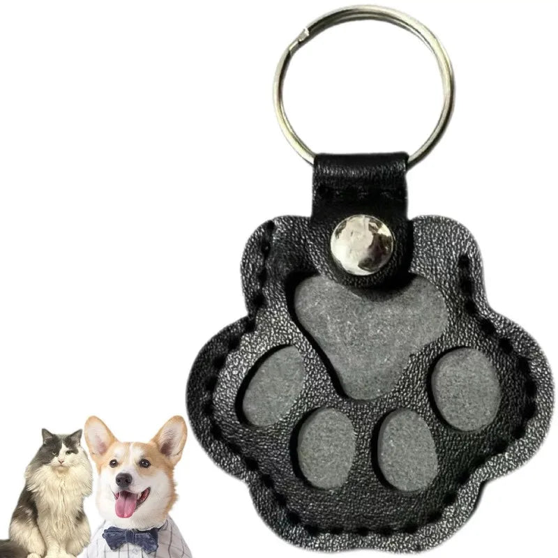 Black paw pouch keyring