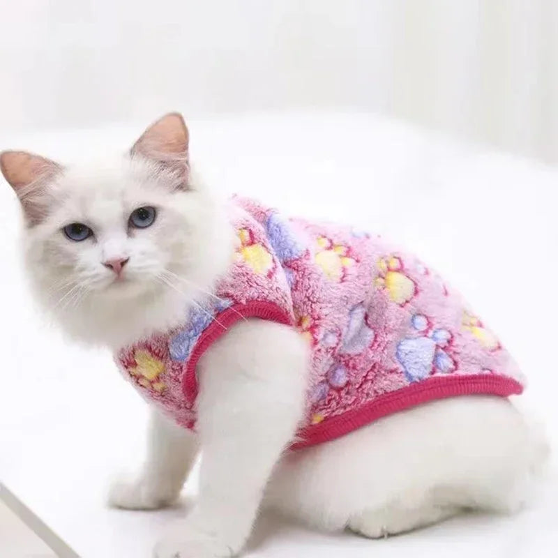 Cartoon Fleece Vest for Cats and Small Dogs