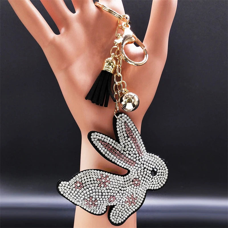 Crystal Cat & Dog Keyring