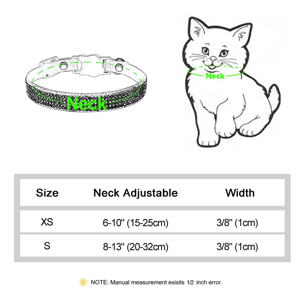 Rhinestone Cat Collar with Bell