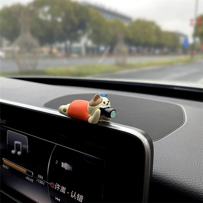 Sleepy Kitten Dashboard Figurine
