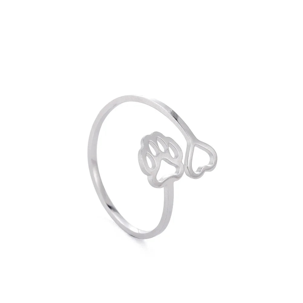 Paw Print Adjustable Ring