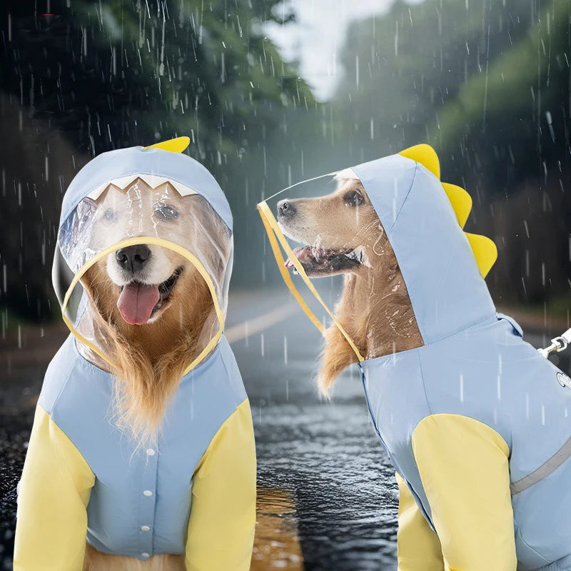 Dinosaur Raincoat for Large Dogs