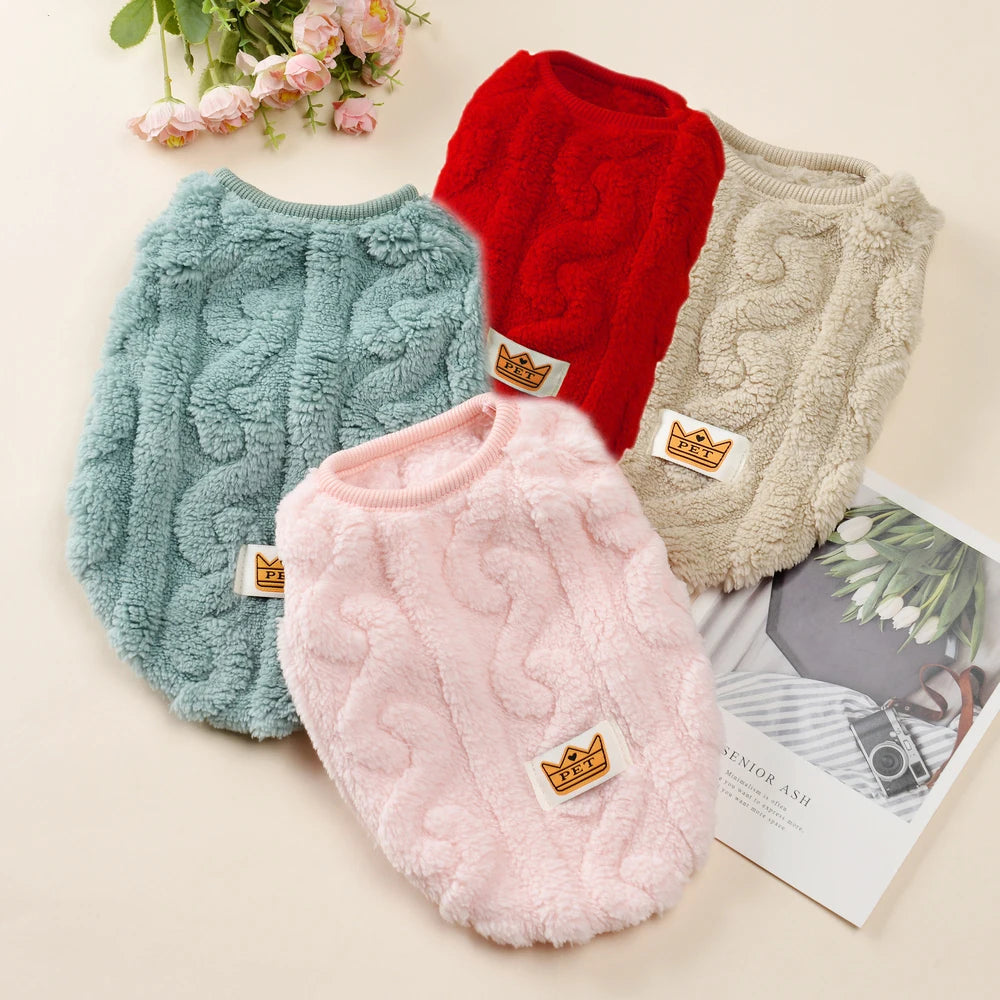 Cable Fleece Sweater with Crown Badge