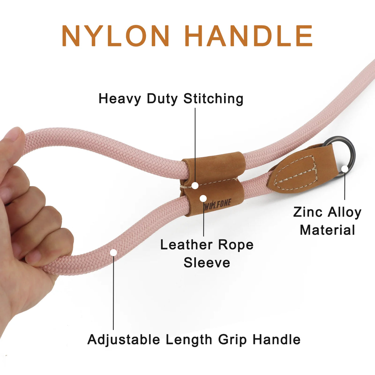 Multi-Use Rope Lead with Leather Trim