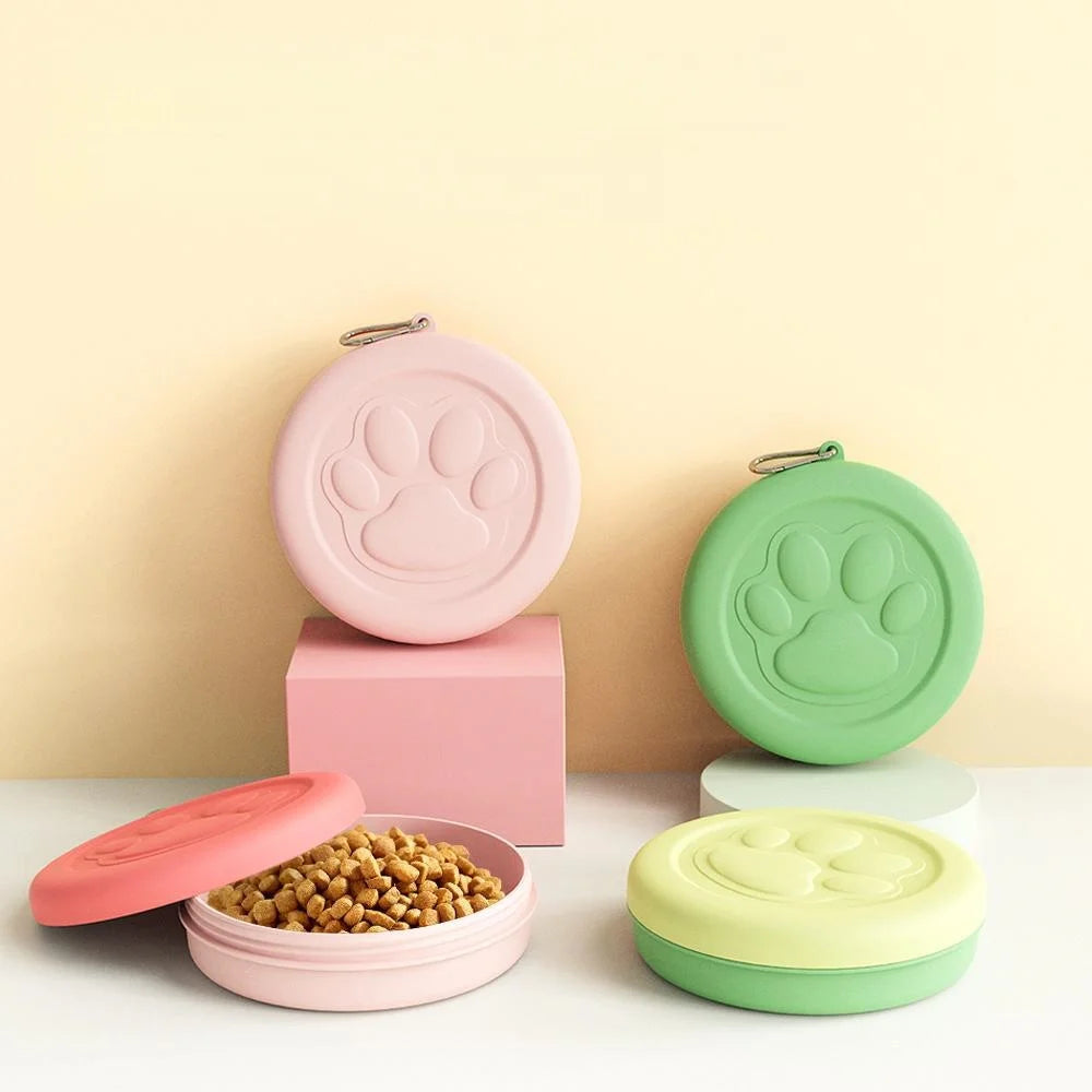 2-in-1 Travel Dog Bowl with Treat Compartment