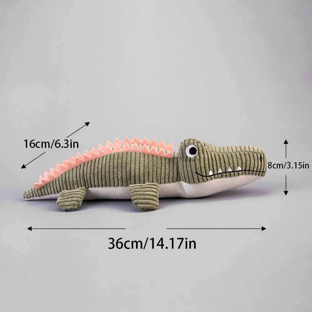 Squeaky Corduroy Crocodile Dog Toy