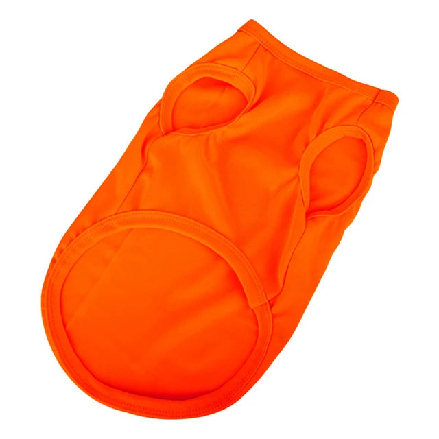 Plain Cotton T-Shirt for Dogs - Orange / XS