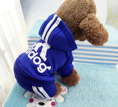 Hooded Tracksuit Jumpsuit for Small Dogs - Dark Blue / XS (0.5 to 1.2 kg)
