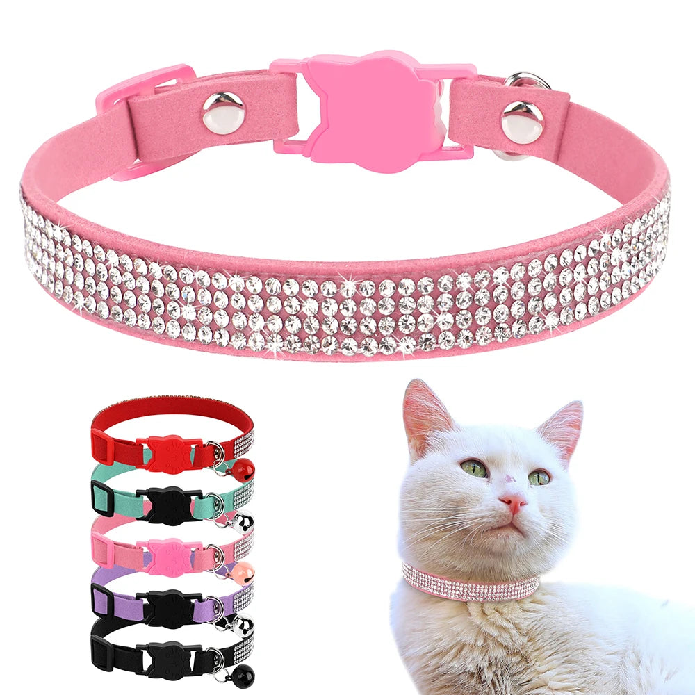 Rhinestone Cat Collar with Bell