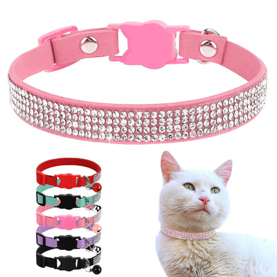 Rhinestone Cat Collar with Bell
